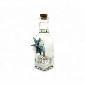 Mini Verre Clair Sable Bouteille Avec Shell Et Liège <span class=keywords><strong>150</strong></span> <span class=keywords><strong>ml</strong></span> - Product Image 4