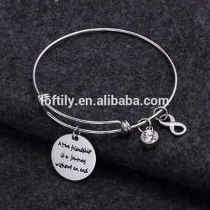 En gros En Acier Inoxydable Une Véritable Amitié Personnalisé Personnalisé Gravé Rond Charme Pendentif Bijoux Résultats 22mm - Product Image 4