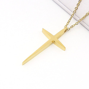 Pas cher christian bijoux simple pendentif croix en acier inoxydable - Product Image 4