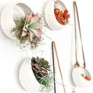 Moderne concis blanc mat balcon patio décor verticale unique <span class=keywords><strong>pot</strong></span> de jardin/plante verte <span class=keywords><strong>pot</strong></span> <span class=keywords><strong>mural</strong></span> en céramique pour le jardinage - Product Image 5