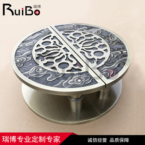 Ribo-tirador de puerta de villa de lujo, diseño tallado, manija de puerta antigua de bronce rojo - Product Image 4