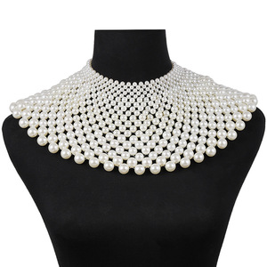 Collana di <span class=keywords><strong>perle</strong></span> finte alla moda collana con colletto intrecciato dolce - Product Image 1