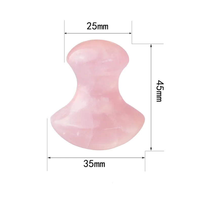 Ferramenta 3d de coração/cogumelo/placa/escopo/em forma de borboleta rosa quartzo gua