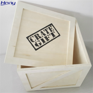 Logotipo de impresión personalizado Cubo Caja de madera Contrachapado liso <span class=keywords><strong>Mini</strong></span> Caja de envío Caja de regalo de madera Cajas de hombre para embalaje de almacenamiento - Product Image 2
