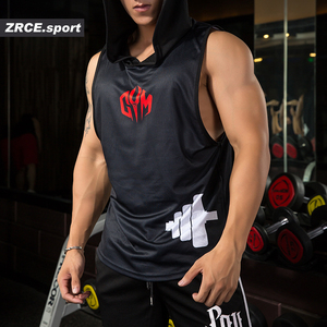 Commercio all'ingrosso della fabbrica di sport estivi all'aperto gilet da <span class=keywords><strong>uomo</strong></span> con cappello Logo personalizzato corsa palestra allenamento canotta da <span class=keywords><strong>uomo</strong></span>