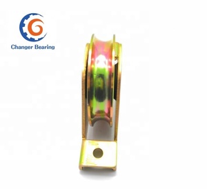 Rueda de puerta corredera de polea de puerta duradera de acero chapado en zinc de color con ranura en <span class=keywords><strong>U</strong></span> - Product Image 4