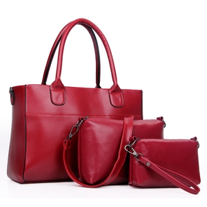 En gros de mode 3 pièce ensemble blanc verni brillant 100% dames grand sac à main sac en cuir avec couleur personnalisée - Product Image 1