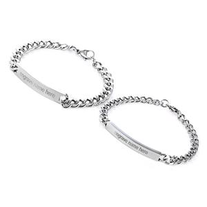 <span class=keywords><strong>Bracciale</strong></span> Personalizzato a Barra in Acciaio Inossidabile Color <span class=keywords><strong>Argento</strong></span> Inciso su Misura per <span class=keywords><strong>Uomo</strong></span> e Donna - Product Image 1