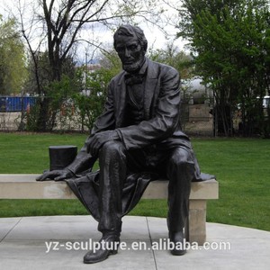 Las películas de vida tamaño bronce viejo hombre sentado estatua en el banco esculturas para la decoración del jardín - Product Image 2