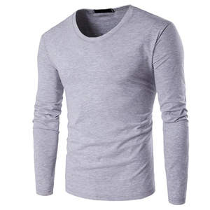 तेजी से शिपिंग थोक कपास जर्सी पुरुषों के लिए लंबी आस्तीन टी शर्ट - Product Image 3