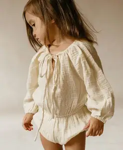 可爱的女婴服装长袖棉质婴儿连体裤女孩连身裤服装 2019 春季秋季服装