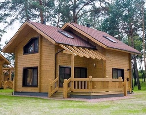 Estilo Popular de 2 pisos de lujo prefabricado de madera ocio villa casas - Product Image 1