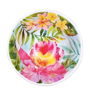 marchandises Offre Spéciale personnalisé imprimer ensembles de vaisselle OEM nordique fleur motif mélamine <span class=keywords><strong>comestible</strong></span> plaques - Product Image 1