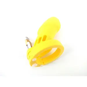 FAAK 10cm * 3,8 cm venta al por mayor juguetes de sexo amarillo CB6000 hombre castidad jaula pene jaula Dispositivo de Castidad para hombre