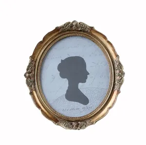 European-style carved classical oval retro old resin photo frame