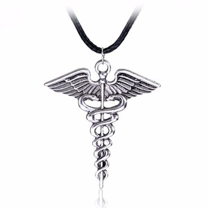 Commercio all'ingrosso Dell'acciaio Inossidabile di Modo Coppie di Fascini Caduceo Alato Serpenti Spada Pendenti Collane Regali - Product Image 5