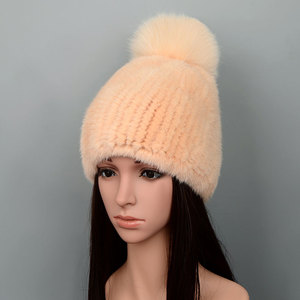 Nhà Máy Bán Buôn Mùa Đông Ấm Chồn Beanie <span class=keywords><strong>Hat</strong></span> Cho Phụ Nữ Với Fox Fur Bóng Hình Ảnh Phong Cách Thiết Kế Phổ Thông - Product Image 6