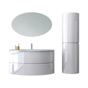 New Design Bathroom Vanity Bathroom Cabinet PVC Carton Modern Hotel CAD 7 Times E-co Friendly Painting 3 Years 5 Sets 35 Days