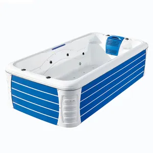 Banheira acrílica da piscina da massagem dos termas do diodo emissor de luz do retângulo com baixo preço