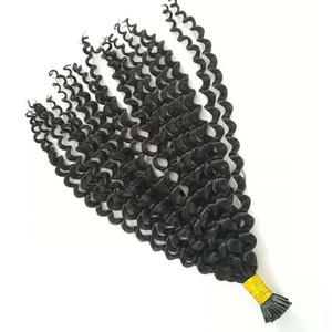 extensiones de <span class=keywords><strong>cabello</strong></span> rizado natura venta al mayor y detal,100% pelo humano remy 10a grado extensiones punto a punto - Product Image 1