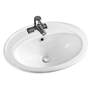 Blanc couleur de haute qualité <span class=keywords><strong>pas</strong></span> cher ovale semi encastré <span class=keywords><strong>main</strong></span> lavez vanité bassin - Product Image 3
