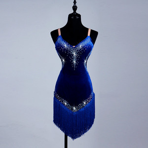 Váy nhảy <span class=keywords><strong>Latin</strong></span> chất lượng cao, gợi cảm, dành cho nữ, có tua rua và đính đá. - Product Image 5