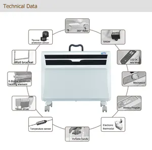 1500w elektrikli metal duvara monte oda ısıtıcıları elemanı sessiz ısı