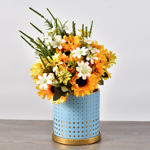 decalcomania d'oro tazza e piattino di ceramica vaso di fiori/decorazione di cerimonia nuziale succulente vasi con oro stand - Product Image 6