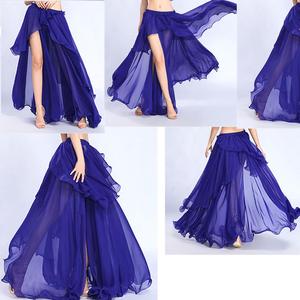 Traje <span class=keywords><strong>de</strong></span> Danza del Vientre Árabe, Falda con Abertura Lateral, Falda Circular <span class=keywords><strong>de</strong></span> Chifón Tribal para Baile <span class=keywords><strong>de</strong></span> Salón - Product Image 3