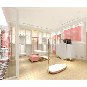 LUX Customized High Quality Design Functional Stainless Steel <b>Rail</b> <b>Clothes</b> <b>Shop</b> Display - Product Image 2