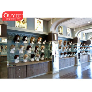 ร้านเสริมสวยต่อผมชั้นวางจอแสดงผลวิกผมเฟอร์นิเจอร์ตกแต่งร้านวิกผมตู้โชว์การแสดงผลสำหรับร้านค้าการออกแบบตกแต่งภายใน