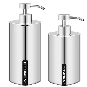 Groothandel 250 ml 350 ml 550 ml 304 Roestvrij Staal Vloeibare Zeep & Lotion Dispenser Pomp Fles voor Keuken en badkamer