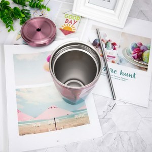 Kim Cương Đầy Màu Sắc Thép Không Gỉ Cốc Du Lịch Tumbler Với Nắp Đậy Và Ống Hút - Product Image 4