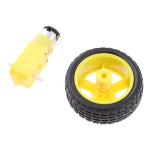 Smart Car Verlangsamungs-DC-TT-Motor + Stützräder für Smart Car Roboter Kunststoffreifen Rad DC 3-6V Getriebemotor DIY-Kit - Product Image 1