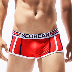 Commercio all'ingrosso Sexy Più Il Formato Del <span class=keywords><strong>Cotone</strong></span> Dei Pugili del Mens Della Biancheria Intima Cuecas Pugile Degli Uomini Solid Vita Bassa U Sacchetto Teenager Bicchierini degli uomini - Product Image 4