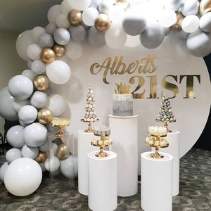 Présentoir de mariage de socle de Table de gâteau rond en <span class=keywords><strong>acrylique</strong></span> blanc de haute qualité - Product Image 2
