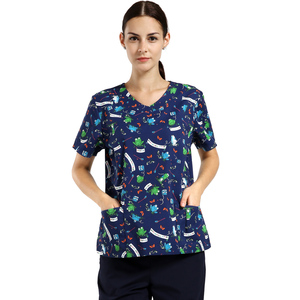 गर्म बेच पशु चिकित्सा डॉक्टर नर्सों वर्दी Scrubs के लिए 3-7 दिनों Exsiting डिजाइन पॉलिएस्टर/कपास महिलाओं के लिए बुना
