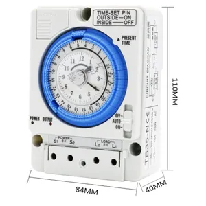 24 Uur Tijdschakelaar Tb388/Tb35 Mechanische Timer Din Rail / 110 Volt 240 Volt Timer Tijd Schakelaar/met Batterij Zonder Batterij