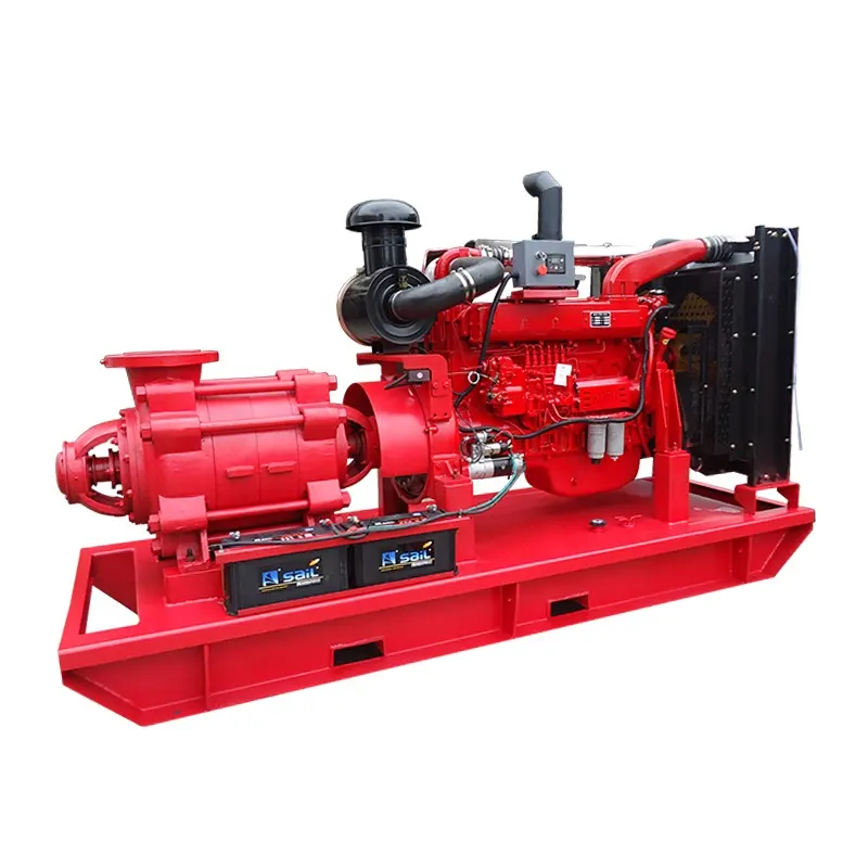 Stainless steel diesel engine driven horizontal high flow rate mining multi-stage centrifugal water pump