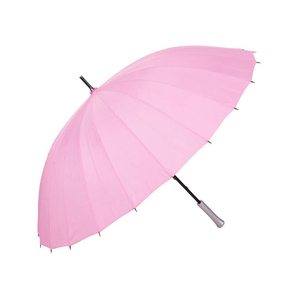 Ô dù du lịch 24k tùy chỉnh màu hồng nóng, chống nắng, chống mưa, chống gió, mở bằng tay, chống thấm nước, ô thẳng dành cho nữ, quà tặng doanh nghiệp - Product Image 3