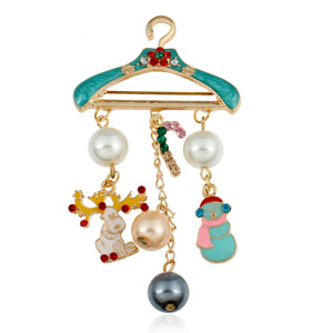 L'europe et les Etats-unis <span class=keywords><strong>la</strong></span> vente de bonbons Perle Pendentif Cintre gland elk Santa style bijoux Broche - Product Image 1