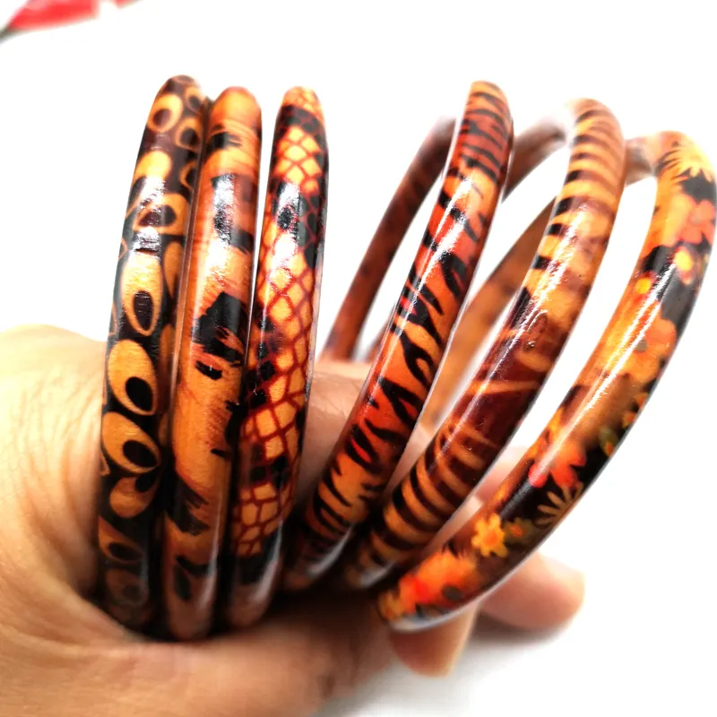 Wholesale Leopard African Wood Bangle