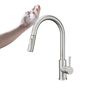 Comercial moderna níquel cepillado cubierta táctil <span class=keywords><strong>Sensor</strong></span> de <span class=keywords><strong>fregadero</strong></span> de la cocina <span class=keywords><strong>grifo</strong></span> <span class=keywords><strong>con</strong></span> baja - Product Image 1