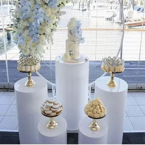 शादी पृष्ठभूमि सहारा फूल टेबल कैंडी और मिठाई दौर Plinths