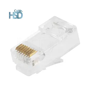 100 pcs/pack CAT6 RJ45以太网网络公连接器8针Cat 6非屏蔽8P8C模块化插头连接器规格