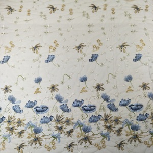 2020 nuovo fiore francese ricamo Tulle tessuto <span class=keywords><strong>blu</strong></span> <span class=keywords><strong>paillettes</strong></span> tessuto ricamato per il <span class=keywords><strong>vestito</strong></span> - Product Image 2
