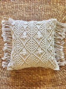 Funda de Cojín y Almohada Cuadrada de Macramé Tejida a Mano, Ecológica, Antipilling, Diseño Personalizable para Uso en el Hogar y Hoteles - Product Image 4