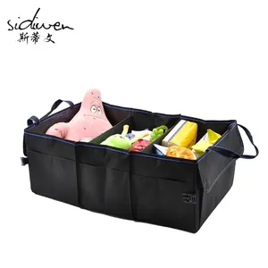 2019 Multi Compartment Foldable Car Trunk Organizer With Mesh Bag