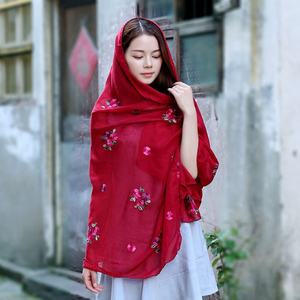 Alta qualità di viscosa materiale di grandi dimensioni lungo ricamo Design scialle da <span class=keywords><strong>donna</strong></span> motivo floreale per mussulm avvolge copricapo - Product Image 4