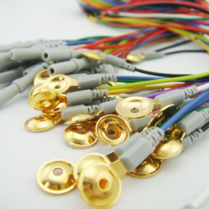 Greentek ขั้วไฟฟ้าพื้นผิว EEG,ถ้วยทอง10มม. พร้อมขั้วต่อแบบสัมผัส - Product Image 4